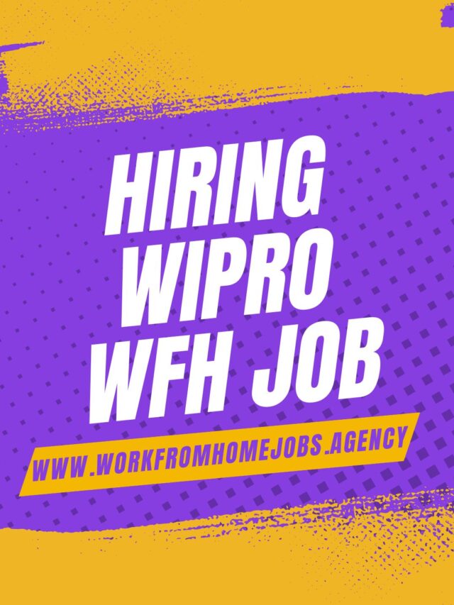 Wipro Hiring Alert: Work From Home Jobs for Freshers